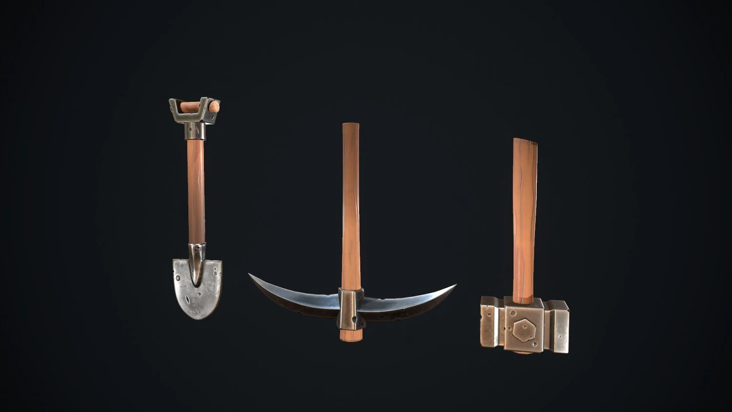 stylized tools 3D Model .c4d .max .obj .3ds .fbx .stl .blend