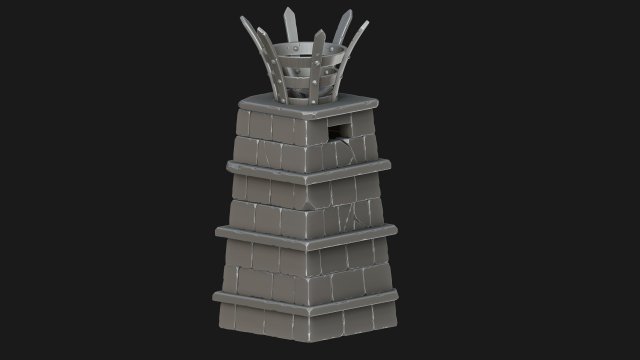 stylized torch column 3D Model .c4d .max .obj .3ds .fbx .stl .blend 