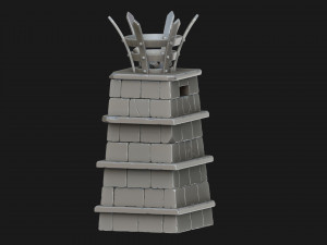 stylized torch column 3D Model