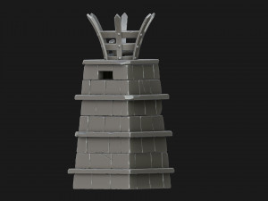 stylized torch column 3D Model