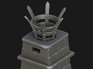 stylized torch column 3D Model