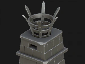 stylized torch column 3D Model