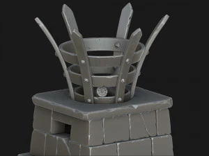 stylized torch column 3D Model
