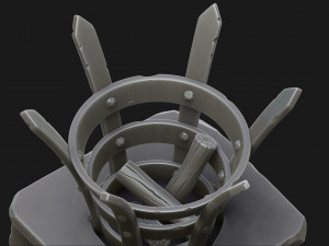 stylized torch column 3D Model