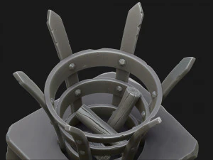 stylized torch column 3D Model