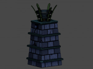 stylized torch column 3D Model
