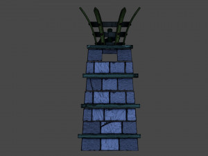 stylized torch column 3D Model