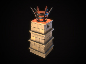stylized torchcolumn 3D मॉडल