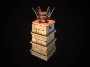 kolom obor bergaya Model 3D