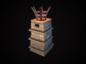 stylized torchcolumn Modèle 3D