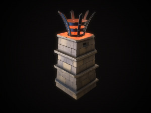 stylized torchcolumn Modèle 3D