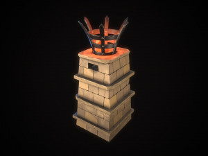 stylized torchcolumn Modèle 3D