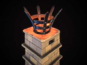 stylized torchcolumn Modèle 3D