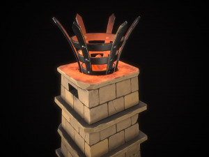 stylized torchcolumn Modèle 3D