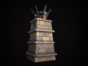 stylized torchcolumn Modèle 3D