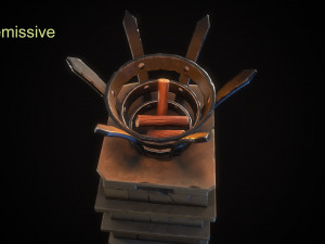 stylized torchcolumn Modèle 3D