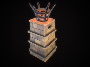 stylized torchcolumn Modèle 3D