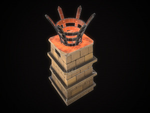 stylized torchcolumn Modèle 3D