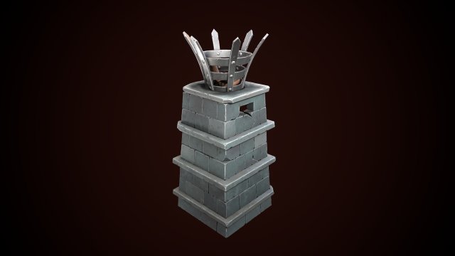 stylized torch column 3D Модель .c4d .max .obj .3ds .fbx .stl .blend 
