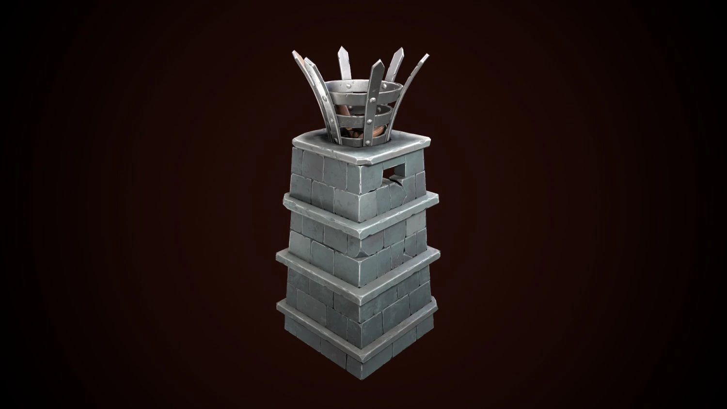 stylized torch column 3D Model .c4d .max .obj .3ds .fbx .stl .blend 
