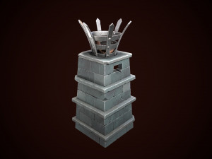 stylized torch column 3D Model