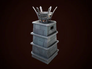 stylized torch column 3D Model