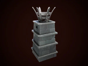 stylized torch column 3D Model