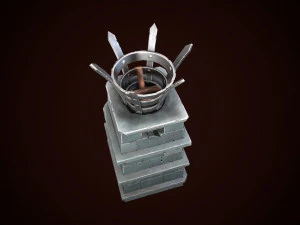 stylized torch column 3D Model