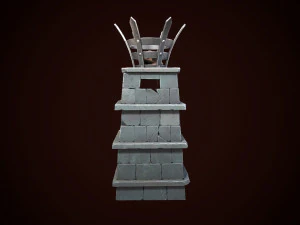 stylized torch column 3D Model