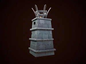 stylized torch column 3D Model