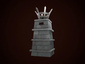 stylized torch column 3D Model