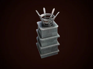 stylized torch column 3D Model