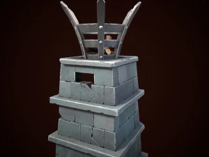 stylized torch column 3D Model