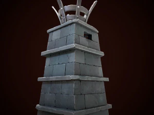 stylized torch column 3D Model