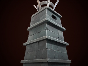 stylized torch column 3D Модель
