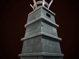 stylized torch column 3D Model