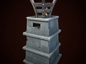 stylized torch column 3D Model