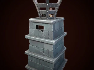 stylized torch column 3D Model