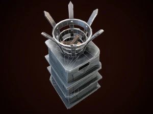 stylized torch column 3D Model