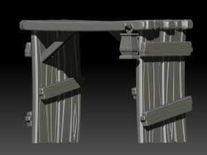 stylized wooden gate 3D मॉडल