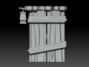 stylized wooden gate 3D मॉडल