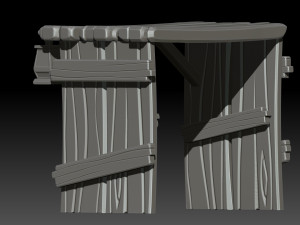 stylized wooden gate 3D मॉडल