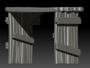 stylized wooden gate 3D मॉडल