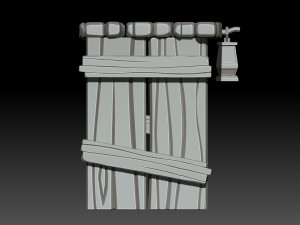 stylized wooden gate 3D मॉडल