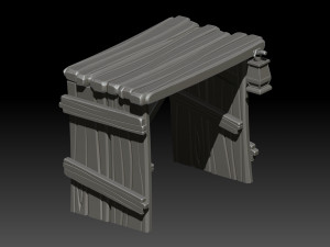 stylized wooden gate 3D मॉडल