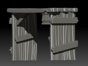 stylized wooden gate 3D मॉडल