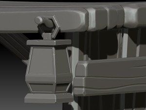 stylized wooden gate 3D मॉडल