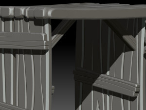 stylized wooden gate 3D मॉडल