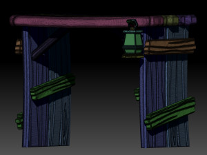 stylized wooden gate 3D मॉडल