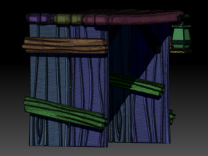 stylized wooden gate 3D मॉडल